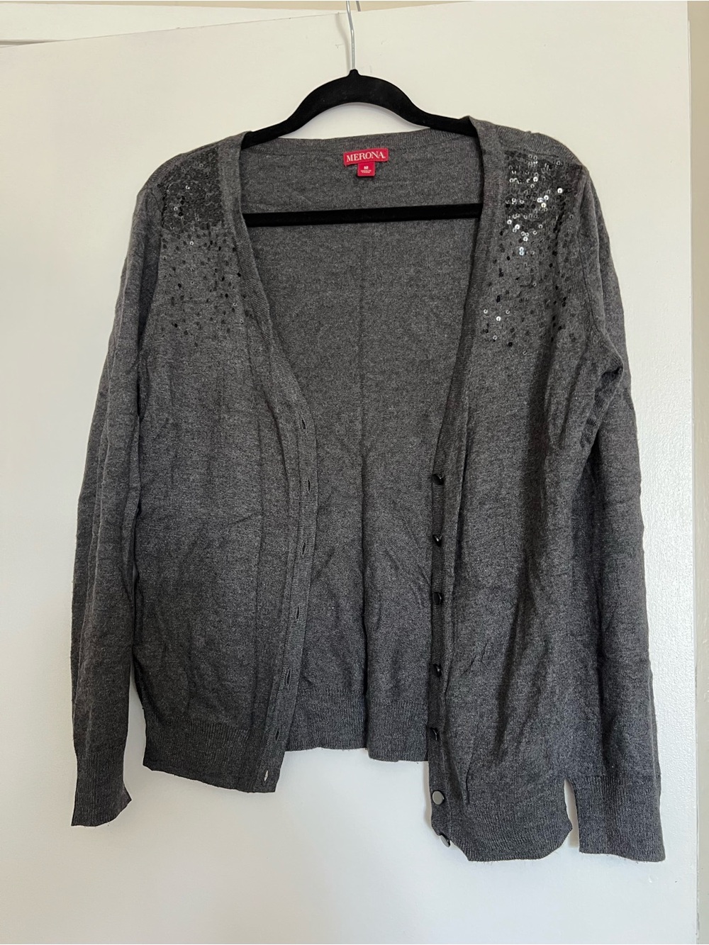 Merona Gray Sequin Shoulder Cardigan